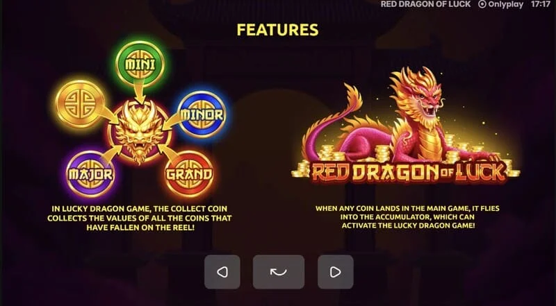 Red Dragon of Luck - मिनी, माइनर, मेजर और ग्रैंड जैकपॉट